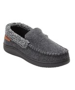 Dearfoams Mens Slippers Gray Grey Memory Foam Slip-On Indoor Outdoor - $56.12 CAD