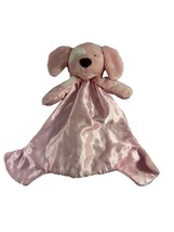 Gund Pink Puppy Dog Lovey Spunky Huggybuddy Plush Satin Security Blanket 16&quot; - £9.49 GBP