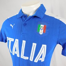 Puma Italia Men Blue Polo Golf Shirt Italy Football Soccer Sz S - £21.57 GBP
