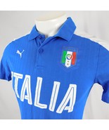 Puma Italia Men Blue Polo Golf Shirt Italy Football Soccer Sz S - £21.23 GBP