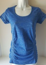Danskin Now Womens Shirt Semi Fitted Small(4-6) Blue Short Sleeve - £7.90 GBP