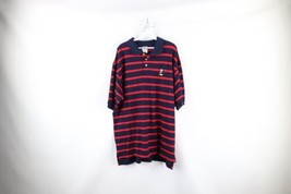 Vintage 90s Disney Mens XL Striped Color Block Mickey Mouse Golf Polo Shirt - £27.09 GBP