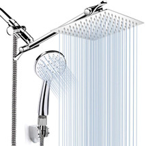 Bathroom Modern Bath Rainfall Shower Head Combo Kit Height And Angle Adj... - £56.48 GBP