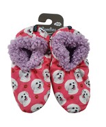 Maltese Dog Slippers Comfies Unisex Super Soft Lined Animal Print Bootie... - $25.71 CAD