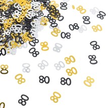 Number 80 Confetti Shiny Table Confetti For 80Th Birthday Anniversary Party Deco - £11.98 GBP