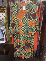 3 Piece African print Jumpsuit ( Jacket, pant w/halter back and matching headwra - £59.94 GBP