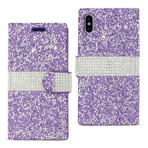 [Pack Of 2] Reiko I Phone X/iPhone Xs Diamond Rhinestone Wallet Case In Purple - £24.56 GBP