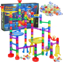 Gifts2U Marble Run Sets Kids, 122 PCS Marble Race Track Game 90 Translucent - £33.87 GBP