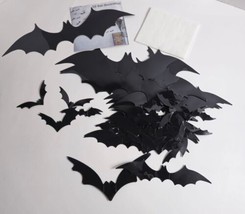 111 PCS 3D Halloween Bats Party Decor Indoor Outdoor Wall Stickers Spooky Home - £5.53 GBP
