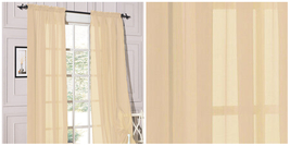 2 Piece Sheer Voile Rod Pocket Window Panel Curtain Drapes 54x84&quot; - Beig... - £25.00 GBP