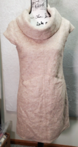 Cynthia Rowley Sweater Dress Women Medium Khaki Wool Lined Sleeveless Cowl Neck - £29.16 GBP