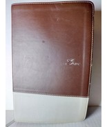 NIV Couples Devotional Bible Leather Soft Brown Silver - £8.95 GBP