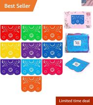 RICO RICO - Plastic Papel Picado 10 Pack, Ideal for a Mexican Fiesta, Ci... - $80.15