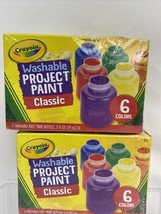 (2) Crayola 6 Different Classic Vibrant Colors Washable Project Paints K... - $9.46