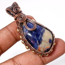 Sodalite Gemstone Handmade Fashion Copper Wire Wrap Pendant Jewelry 2.30&quot; SA 462 - £5.98 GBP