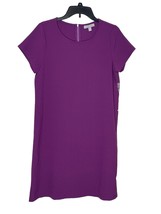 Chelsea28 Women&#39;s Shift Dress Stretch Crepe Short Sleeve Purple Medium NWT - £21.02 GBP