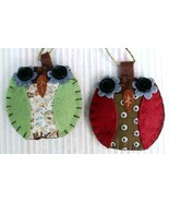 Set Of 2 Primitive Felt Owl Christmas Ornaments Bowl Fillers Farm House - £4.49 GBP