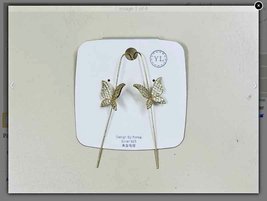 Pair of Butterfly Ear Pins YL By Korea - $5.00