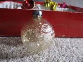 Vintage WWII 2 Era Unsilvered Snowman Girl Tinsel Christmas Glass Ornament 2&#39;&#39; - £27.08 GBP