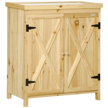 Outsunny Garden Storage Cabinet Outdoor Tool Shed, Galvanized Top - $3,495.59 MXN