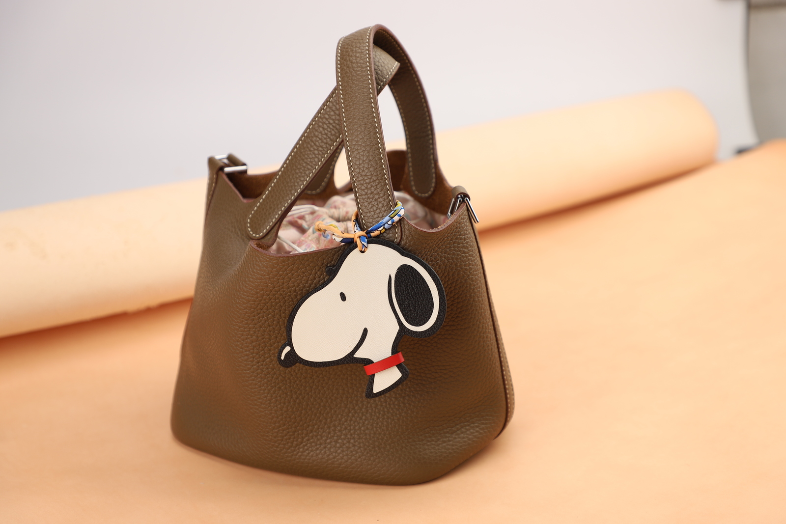 Handmade  Chevre  Gyzore  Goatskin  Snoopy  Bag Charm ,Snoopy charm