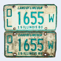 1980 United States Illinois Dealer Passenger License Plate DL 1655 W - £20.23 GBP