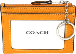 Coach Papaya Orange Grain Mini Skinny Zip ID Card Case Card Wallet, 8101-9 - £91.63 GBP