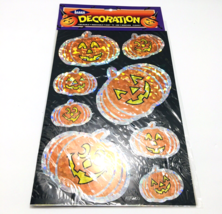 Vtg Die Cut Halloween Decoration Window Walls Reusable Removable Cling Shine NEW - £22.24 GBP