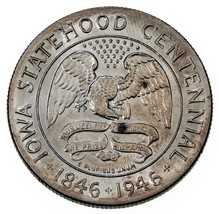 1946 50C Iowa Commémoratif Demi Dollar En Choix Bu État, Complet Mint Lu... - $115.44