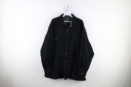 Vtg Levis Mens Large Faded Heavyweight Lined Chamois Cloth Shirt Jacket Black - £54.47 GBP