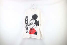 Vtg 90s Disney Mens 4XL Distressed Spell Out Mickey Mouse Big Logo T-Shirt USA - £54.14 GBP
