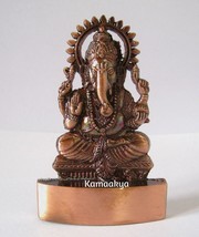 Ganesha Ganpati Ganesh Om Lord Hindu God Brown Shade Metal Idol Statue Diya - £11.27 GBP
