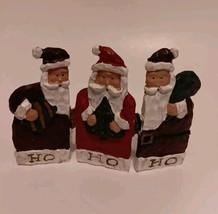 Christmas Santa HO HO HO 3 Section Free Standing Colorful Holiday Decor - $5.00