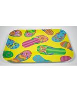 SUMMER SERVING TRAY PLASTIC YELLOW COLORFUL FLIP FLOPS POOL PICNIC  - €5,09 EUR