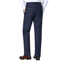 Men Flat Front Suit Separate Pants Slim Fit Soft light Weight Slacks 201-19 Navy image 9