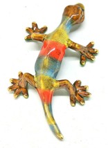 Golden Pond Collection 5 Inch Orange, Blue, Green Small Gecko Ceramic Figurine - £27.45 GBP