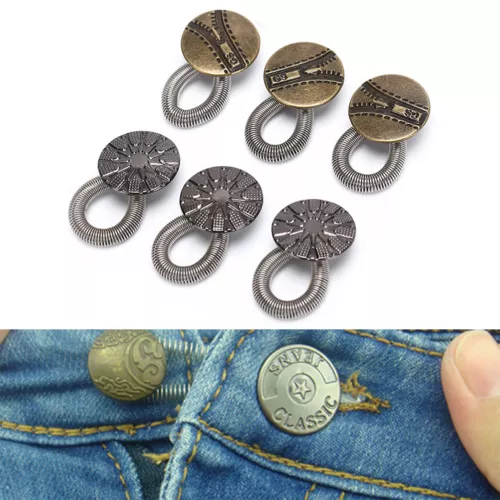 6X Waist Extender Jeans Pants Stretch Button Instant Metal Elastic Expan... - $9.37 CAD