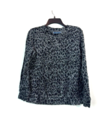 Karen Scott Womens Petite PS Charcoal Heather Leopard Print Sweatshirt N... - £15.40 GBP