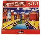 Puzzlebug 500 Piece Puzzle Colorful Houses and Boats 18.25&quot;  X 11&quot; New C... - $6.92