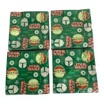 Disney Christmas Star Wars The Mandalorian 64 Napkins Green Snowflakes 4... - £9.49 GBP