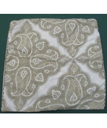 Pottery Barn Cotton Medallion Paisley Taupe and Cream Pillow Sham 24&quot; Sq... - $20.90