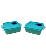 Tupperware Vent N&#39; Serve  Square Containers Set of 2 Turquoise - $19.53 CAD