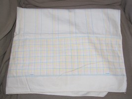 Riegel Baby Blanket Cotton Flannel Hospital Receiving Pastel Plaid Stripe White - £22.15 GBP