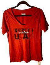 UNDER ARMOUR Université De Utah Utes Femmes Manche Courte Semi Moulant T-Shirt L - £20.76 GBP
