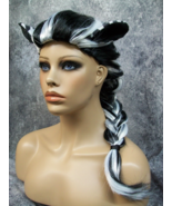Black &amp; White Zebra Costume Wig Braided with Ears Zoo Animal Wildlife Sa... - €16,30 EUR