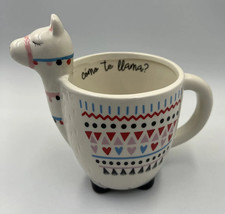 Llama White Ceramic Coffee Tea Mugs Tri-Coastal Design &quot;Como Te Llama&quot; Cup - £9.58 GBP