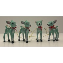 Set of 4 Retro Style Wondershop Aqua Deer Crafting Ornaments - $25.25