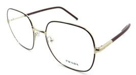 Prada Eyeglasses Frames PR 56WV 09B-1O1 54-19-140 Bordeaux / Pale Gold Italy - $196.00