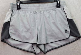 adidas Athletics Shorts Women Medium Gray Aeroready Black Trimming Elast... - $13.96