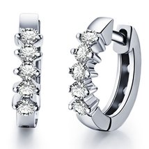 Fashion Elegant Natural Diamond Solid 14K White Wedding Engagement Stud ... - $431.19